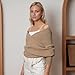 AOMEXAGA Womens Scarf with Sleeves Knit Wrap Sweater Cozy Crochet Cropped Shawl 2026 Fall Winter Fashion Scarves Shrug Top (Khaki,94.4in/240cm)