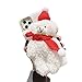 Jorisa Weihnachten Plüsch Bär Hülle Kompatibel mit iPhone 12 Pro Max 6.7 Zoll,Niedlich Pelzig 3D Karikatur Tier Winter Warm Süße Weich Flauschige Puppe Handyhülle für Kinder Mädchen Frauen,Weiß
