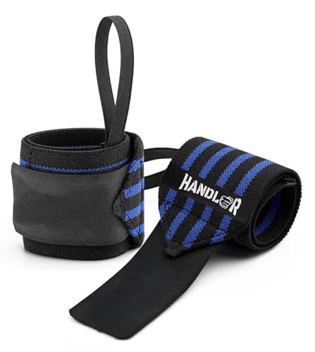 Handler Cotton Wrist Wraps Gym Wrist Straps for Weightlifting Wrist Support for Powerlifting, Bodybuilding & Strength Training Gym Wrist Accessories for Men for Hand Grip Thumb Loop (Blue)