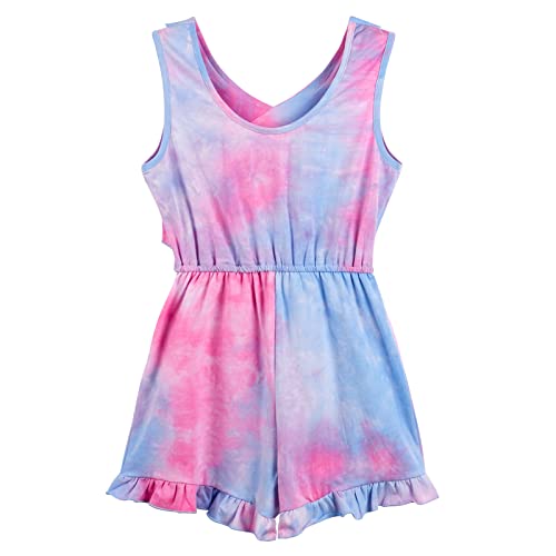 Arbag Baby Girls Rompers Ruffle Cotton Baby Girl Clothes Spring Summer Backcross Jumpsuits (Tie-Dye, 5T) #TOP1