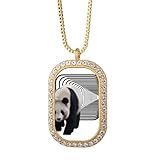 Materiale: metallo no/no Collana con ciondolo a forma di panda con ciondolo a forma di tunnel e