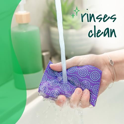 Image of Scotch-Brite Scrub Dots Non-Scratch Scrub Sponge, Rinses Clean, for Washing Dishes and Cleaning Kitchen, 3 Scrub Sponges