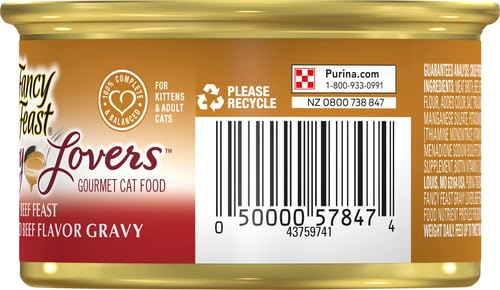 Image of Fancy Feast Classic Gravy Lovers Beef in a Roasted Beef Flavor Gravy Wet Cat Food, 85 g (Pack of 4)