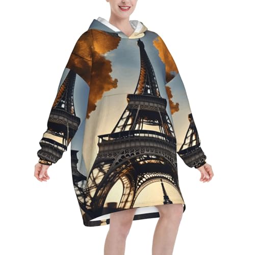Couverture à capuche Paris douce pour soirées d'hiver cocooning