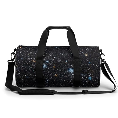 Sac de sport noir ciel étoilé 45x23x23cm duffel bag pour gym et weekend