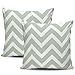 945 Set di 2 Gettare Cuscino Caso Strisce Chevron Bianco Verde Salvia Copri Cuscino Doppio Lato Copricuscini E Federe per Camera Letto Interni 45X45Cm