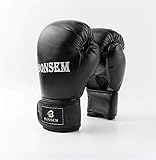 Boxhandschuhe Spiel Bekämpfen Gym Praxis Handschuhe Vereinstraining Erwachsene Sanda Kampf Ausbildung Kickboxen Boxen Supplies Adult Boxhandschuhe,Schwarz,8oz