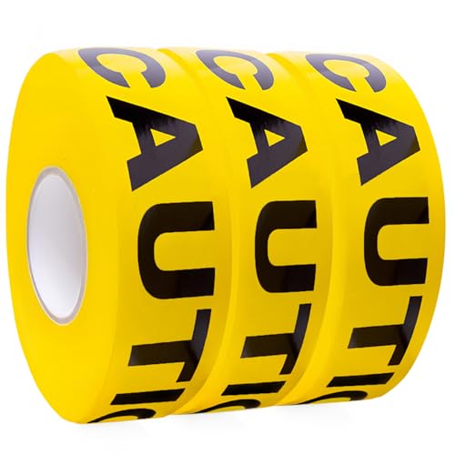 TAPEWELL Premium Yellow Caution Tape Roll (Pack of 3)