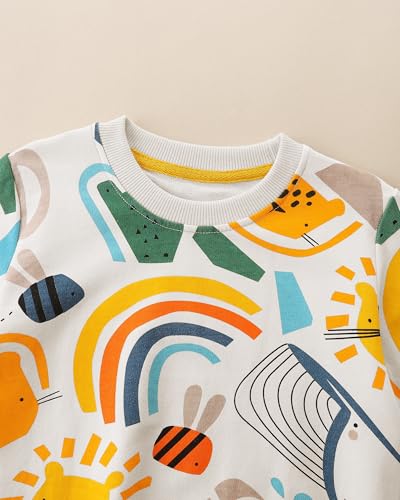 Image of AIWUHE Toddler Cotton Sweatshirt Boys Girls Pullover Long Sleeve Tops 2-6Y | Tops Blouse, Cotton T-Shirt, Fall Winter Clothes