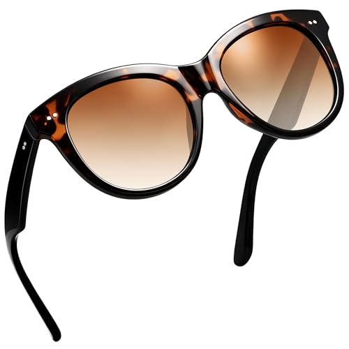 Image of Joopin Oversized Cat Eye Sunglasses Polarized UV Protection Retro Round Sun Glasses Shades for Women Driving Beach Vacation
