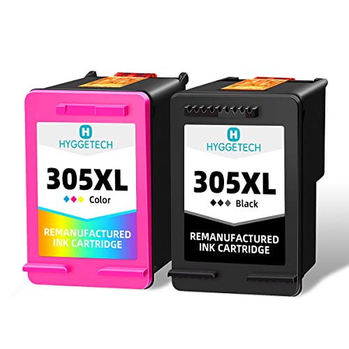Hyggetech 305xl Cartuchos de Tinta de Repuesto para HP 305XL Multi-Pack para HP Deskjet 2710 2720 4130 DeskJet Plus 4110 4120 4130 Envy 6010 6020 6030 (1 Negro 1 Color)