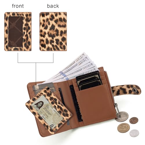 Montana West X Wrangler Small Womens Wallet Leopard Print Women's Wallets, Card Cases & Money Organizers Small Bifold Card Wallet with Removable ID Window3