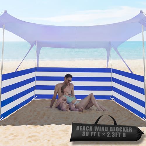 Ribbonlic 30 FT Beach Wind Blocker for 10x10 FT Beach Tent...