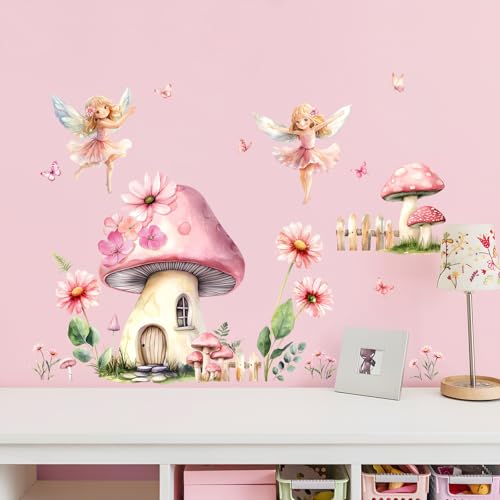 Vinilos decorativos Tanlaby hadas set rosa para pared miniatura 3