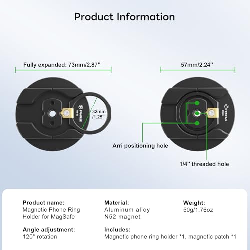 Soporte magnético anticaída para teléfono compatible con MagSafe y trípode Arri 6