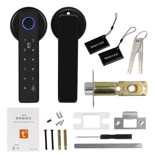 Fuytuly WiFi Tuya Cerradura Inteligente de Puerta Huella Dactilar, Cerradura Electrónica Digital Biométrica 13.56MHz Contraseña de Aplicación de Tarjeta IC RFID Desbloqueada de Forma Remota - imagen 9