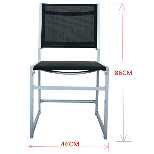 Chaises de jardin aluminium légères lot de 4 assises terrasse grises