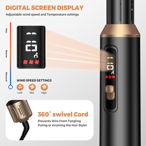 Image of 5 in 1 Blow Dryer Brush, Negative Ion Hair Dryer Brush Set Upgrade Hot Air Brush Air Styler Curling Wrap Air Curler, Curling Iron Hair Styling Tools As A Gift for Straight /Curl /Drying /Smoothing