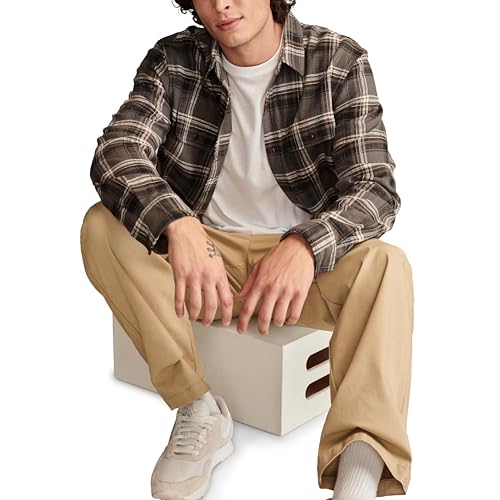 Lucky Brand Men's Big Slub Twill Plaid Long Sleeve Utility Shirt4