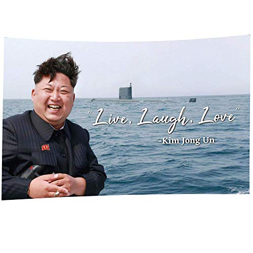 TURE Kim Jong Un Flag 3x5Ft Live Laugh Love Wall Flag Banner with 4 Brass Grommets for Dorm Decor College Parties