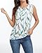 MAXTOOA Womens Summer Tank Tops Loose Casual Sleeveless Shirt Crew Neck Flowy Blouses Basic Cami Tee Multi Leaf L