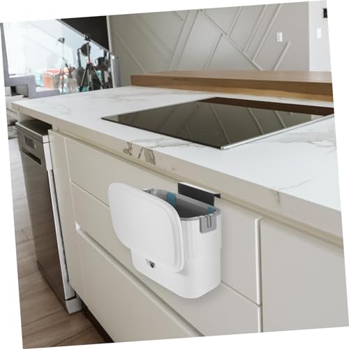 Caneca de basura colgante para cocina blanca de plástico miniatura 5