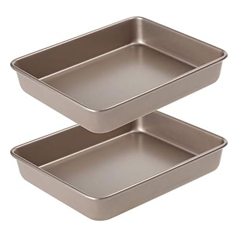 11 Inch Baking Sheets Pan Nonstick Set of 2, Walooza Cookie Sheet Replacement Toaster Oven Tray, Deep Size 2 inch Bakeware, Non Toxic & Heavy Duty & Easy Clean Cover