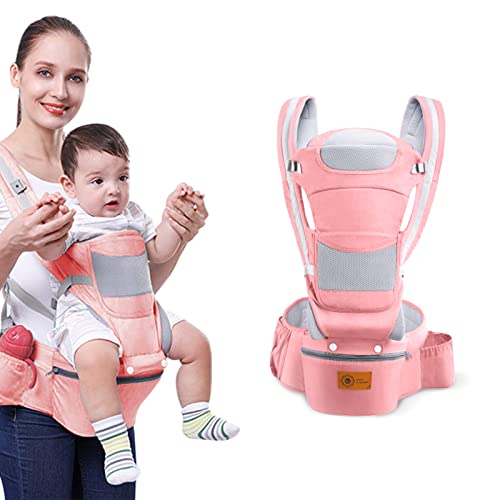 Mochila portabebés para recién nacidos, ergonómica, convertible en cara y fuera de la cara, transpirable y suave, para todas las estaciones, todo en uno Cover