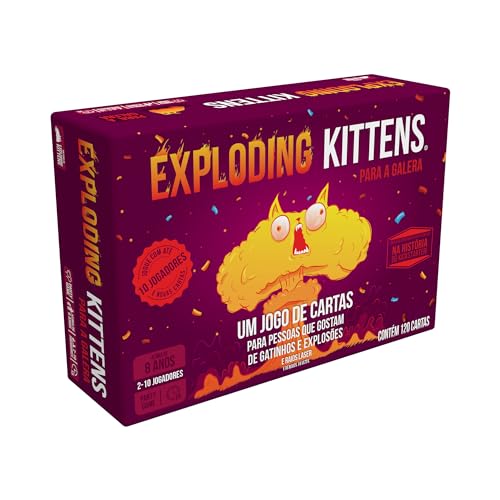 Asmodee, Exploding Kittens Para A Galera, Jogo de Cartas para Amigos, 2 a 10 jogadores, Idade 8+ anos, Partidas de até 15 minutos