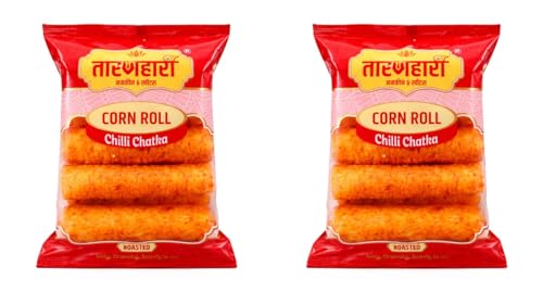 Image of Corn Roll Thai Chilli (2 Pack of 90g) Spicy Pola Snacks | Corn Puff Corn Balls | Spicy Pola Snack for Anytime Snacking Snacks Combo Nawabi pola