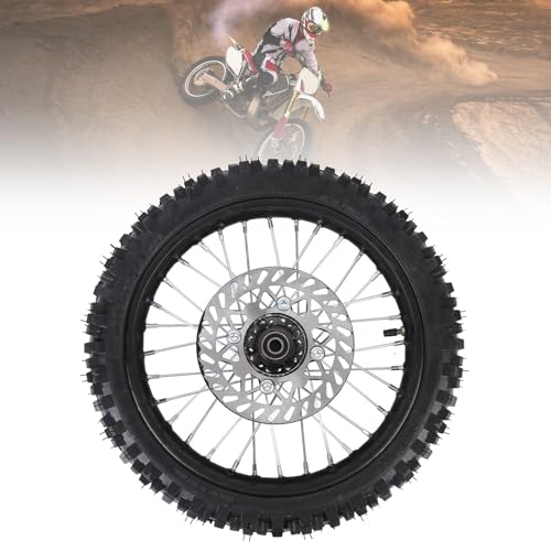 Ausla 14 Zoll Dirt Bike Vorderrad Felge Reifen 60/100-14 2.5-14 Montage mit 12mm Achse & 190mm Bremsrotor für 110mL 125mL Pit Dirt Bikes