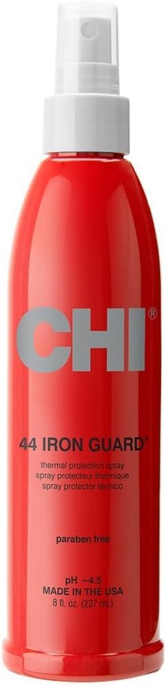 Image of CHI 44 Iron Guard Thermal Protection Spray for Hair, Heat Damage Shield with Ceramic Minerals, Lightweight Styling Spray, Frizz Control & Shine Enhancer, 8 Fl Oz (Pack of 12)