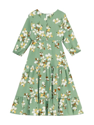 Robe à ourlet froncé imprimé fleuri coupe fluide taille haute - 6