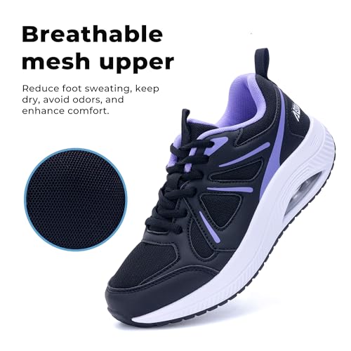 Image of QAUPPE Womens Walking Shoes with Arch Support Athletic Orthotic Sneakers for Women Foot Pain Relief