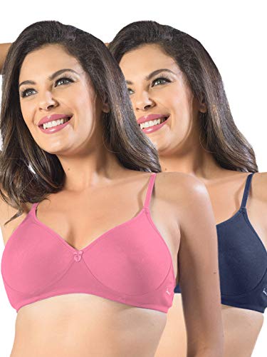 Image of SONARI Womens Non Padded Cotton Bra | Wire Free, Medium Coverage, Seamless Cups, Comfortable Polyester Cotton Blend Fabric | Adjustable Straps, Ideal for Everyday Wear - Smile