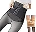 Produktbild Perfect Legs Fake Translucent Warm Fleece Tights Leggings mit Shaper Body Tailenmieder - Damen Thermo Strumpfhosen Dick Warm Winter Thermal Plus Samt (Color : Fake Translucent Black, Size : 460g)