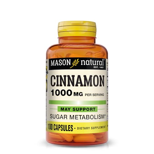 MASON NATURAL Cinnamon 1000 mg Natural Dietary Supplement Capsules 100 Ea