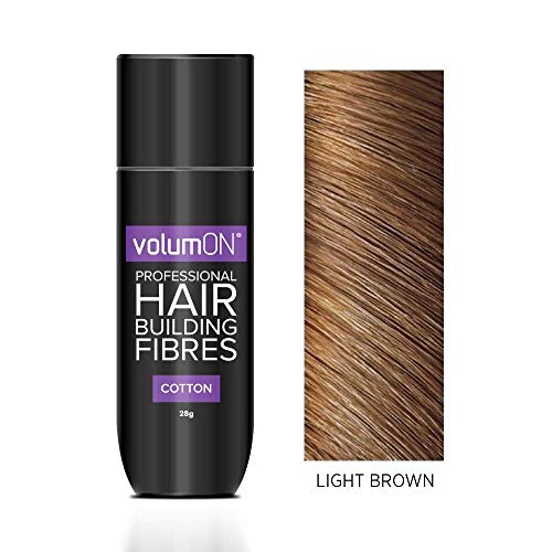 VolumON Cotton Hair Building Fibers Hair Loss Concealer for Light Brown Hair