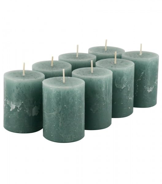 Bougies piliers anti-coulure lot de 8 de 8 cm pour fêtes de Noël