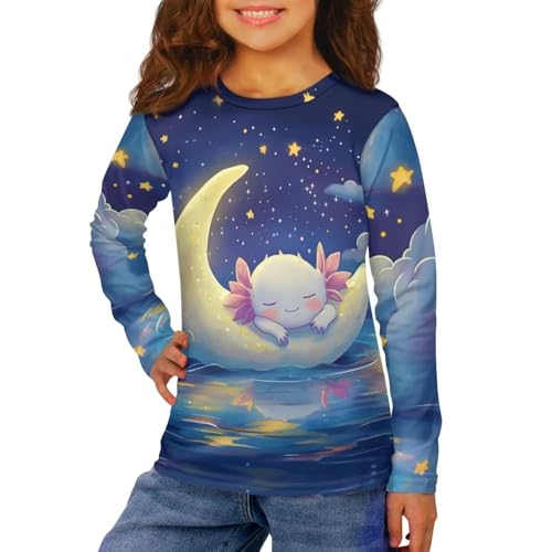 Image of Long Sleeve Shirts for Girls Casual Crewneck Tops Fall Winter Outfits for 3-16 Years Old
