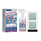 FilmFix Bathroom Descaler Foam Spray 60ml – Helps Remove Limescale & Soap Scum – For Faucet, Sink, Bathtub & Tile – Includes 2 Microfiber Cloths – Quick Working Rinse-Free Formula