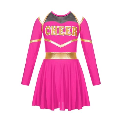Costume de pom-pom girl rose fuchsia pour filles de 12 ans avec accessoires