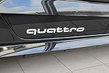 quattro emblem montieren Maße: 40x6cm  wDesigns Audi Dekorfolie Quattro Schriftzug Florettsilber 2er Set 4G0064317A Z7G 