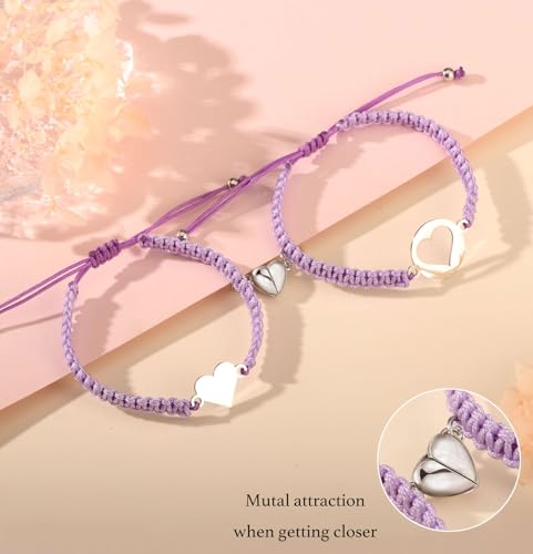 Image of First Day of Kindergarten Pre K Gifts for Mother Daughter,Mommy and Me Bracelet Matching Heart Bracelets Set for 2