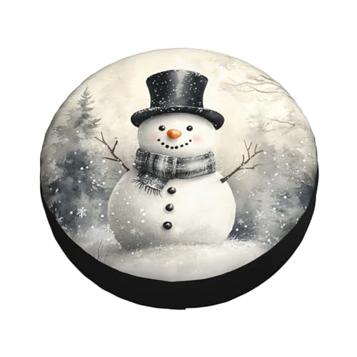 Image of Christmas Snowman Spare Tire Cover Winter Weatherproof Universal Wheel Protectors Christmas New Year Wheel Covers for Rv Camper Travel Trailer SUV Truck 16 Inch Holiday Xmas Decor