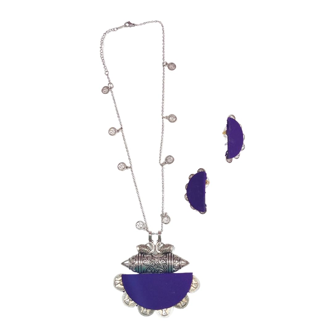Handmade Purple Chain Coin Necklace Set for Women: Boho Chic Traditional Jewelry (B0CW2VJKTL) Amazon Price History, Amazon Price Tracker
