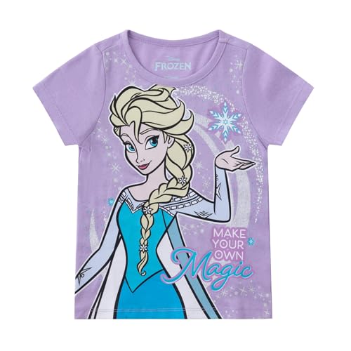 Disney Frozen Elsa, Anna, and Olaf Girls 4 Piece Short Sleeve T-Shirt for Toddler and Big Kids2