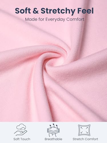 Image of WELAKEN Girls Soft T-Shirt with Curved Hem, Breathable Stretchy Rayon Crewneck Short Sleeve Tees, Kids Everyday Basic Top