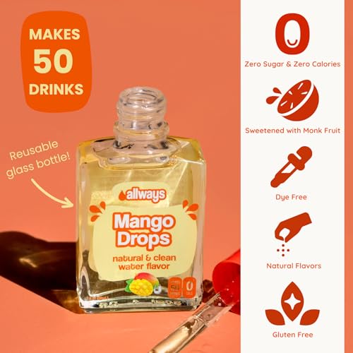 Image of Allways Drops Mango Water Enhancer | Sugar Free | 50 Servings