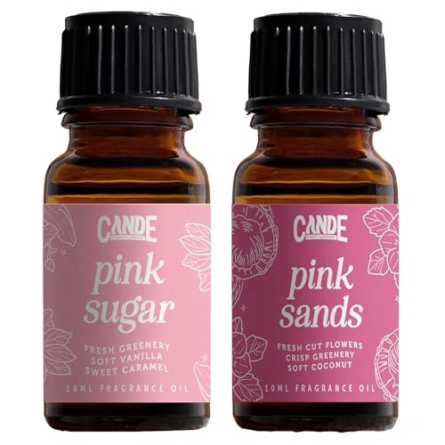 Image of CANDECraftCo Premium Fragrance Oil - Diffuser Oils Fragrances Scented for Home, Candle Soap Making Supplies, Aromatherapy Blends for House (0.34 Fl Oz) (2-Pack, Pink Sugar & Pink Sands)